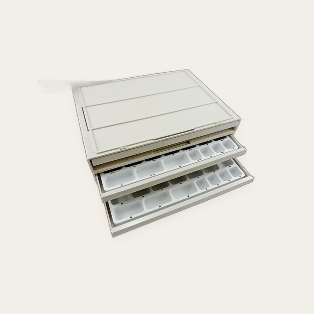 Integrity plastic band organizer with lid